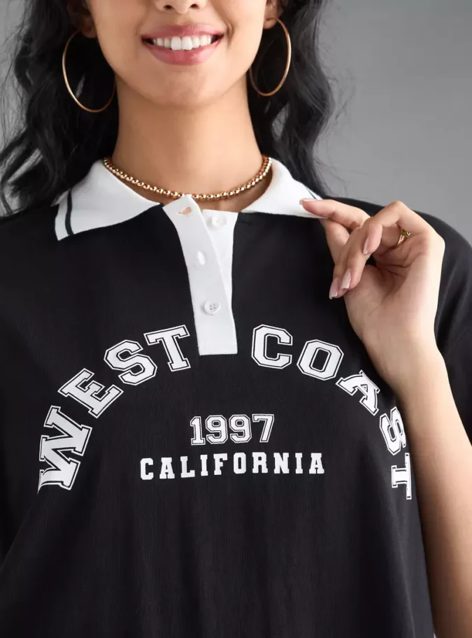 West Coast California Print Polo T-shirt-3