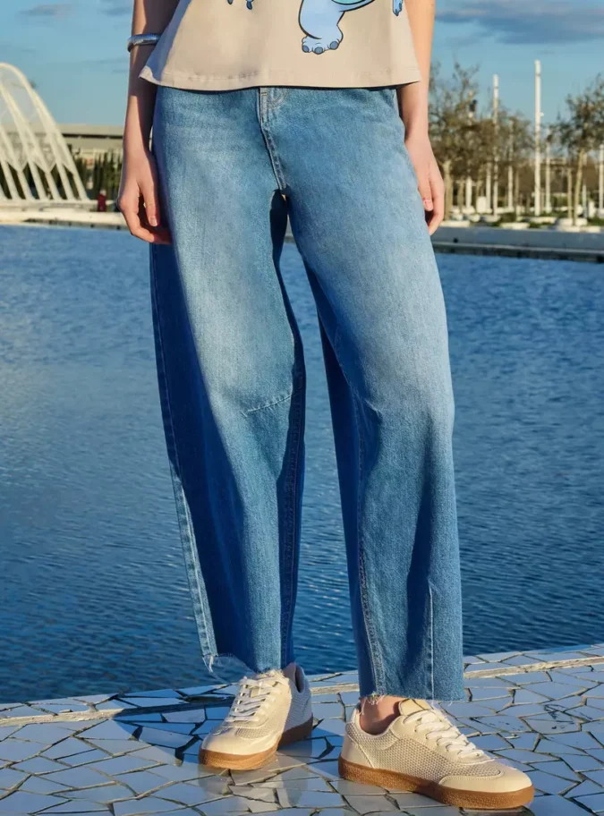 Wide Leg Barrel Jeans-1