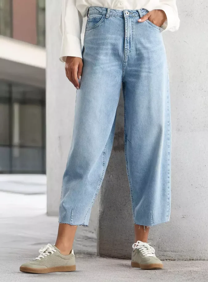 Wide Leg Barrel Jeans-2