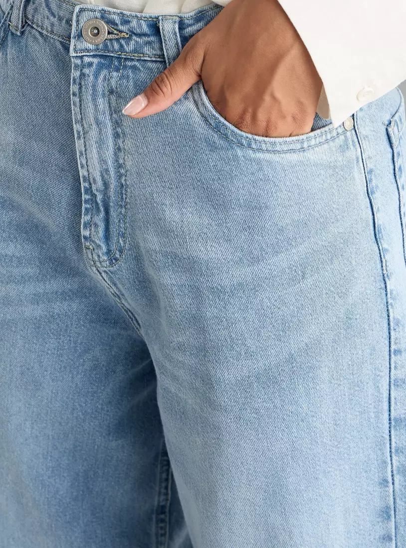 Wide Leg Barrel Jeans-3