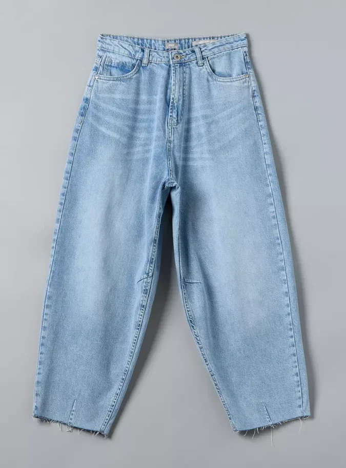 Wide Leg Barrel Jeans-4