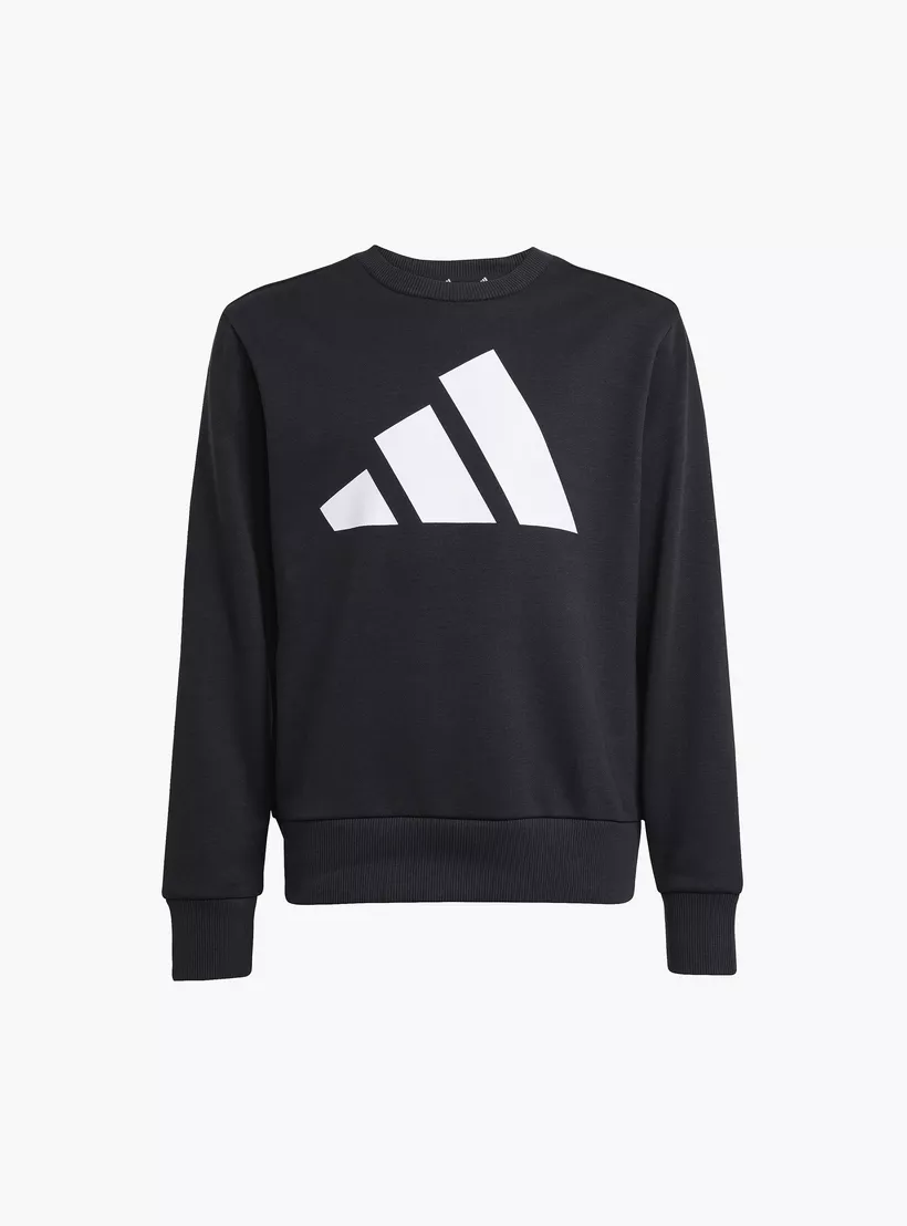 adidas Girls Crew Neck Sweatshirt with Logo Print - Long Sleeves-2