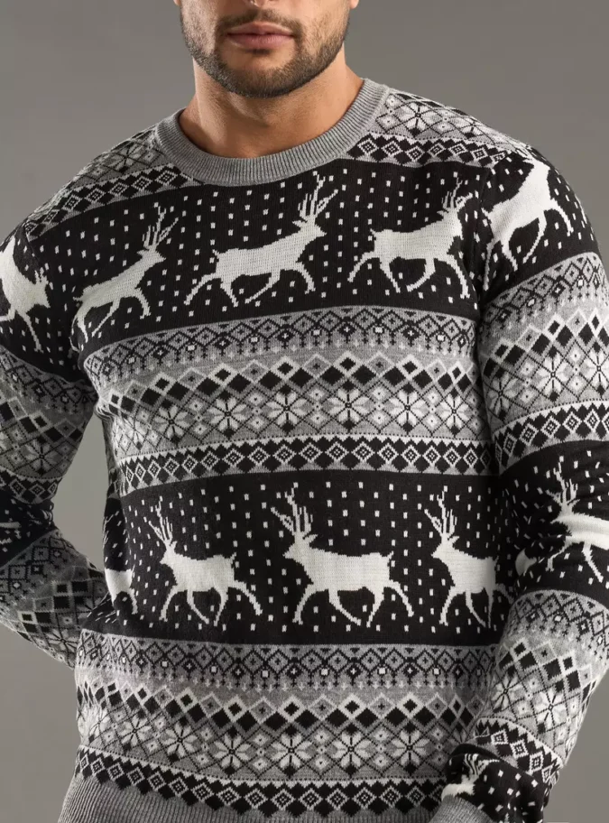 All-Over Reindeer Fair Isle Sweater-3