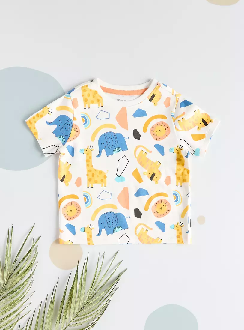 All-Over Safari Print Cotton Pyjama Set-2