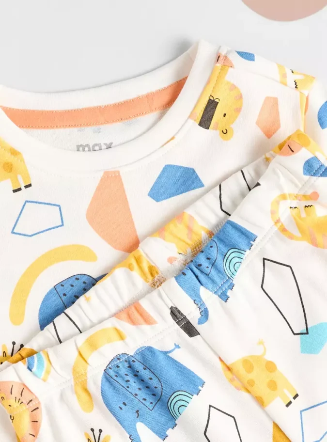 All-Over Safari Print Cotton Pyjama Set-4