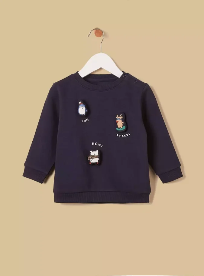 Animal Applique Sweatshirt-1