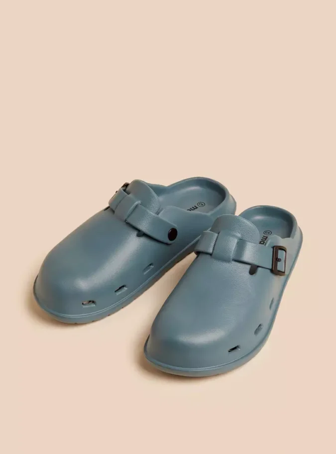 Buckle Accent Clogs -1