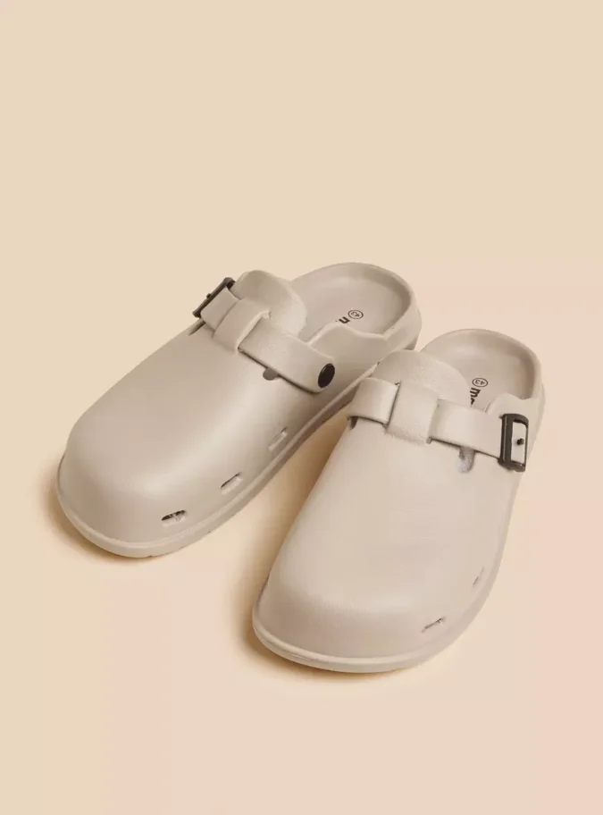 Buckle Accent Clogs-1