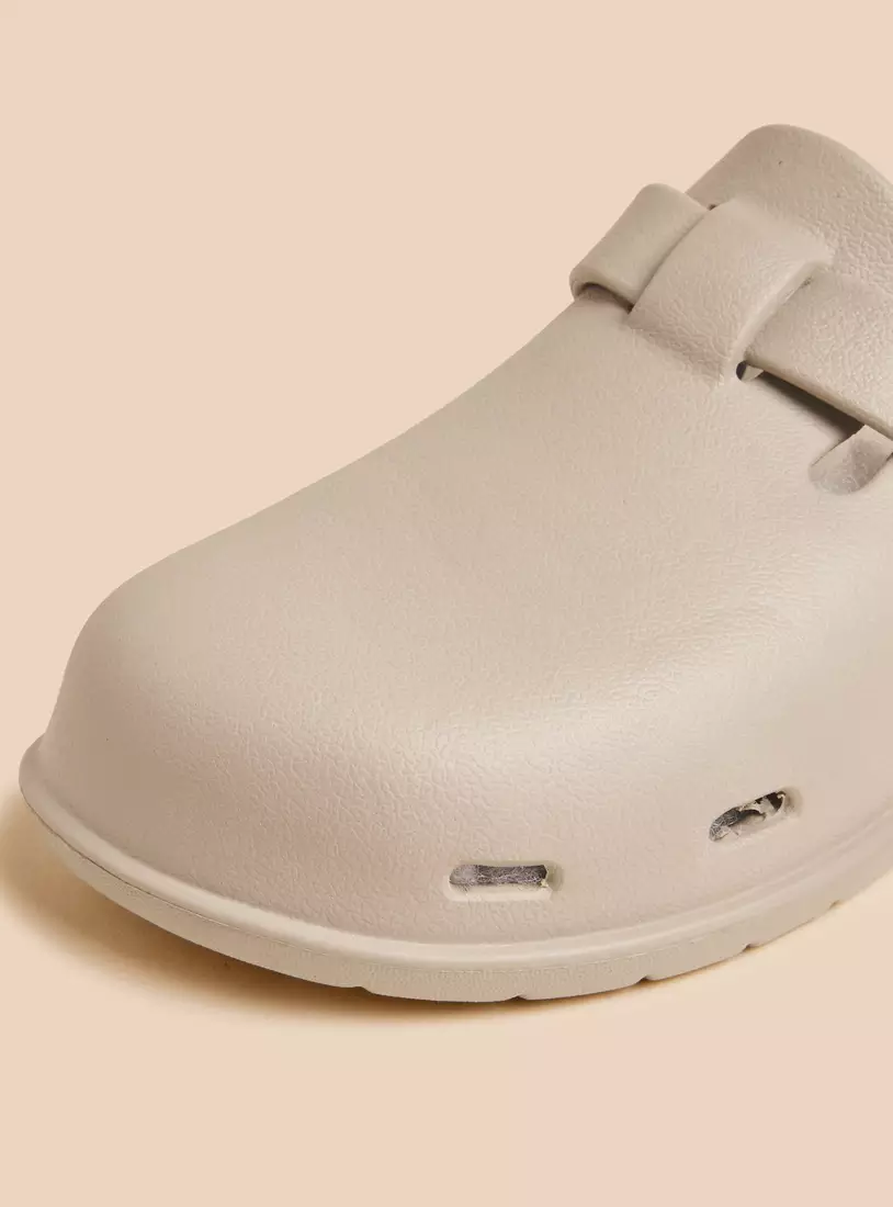 Buckle Accent Clogs-3