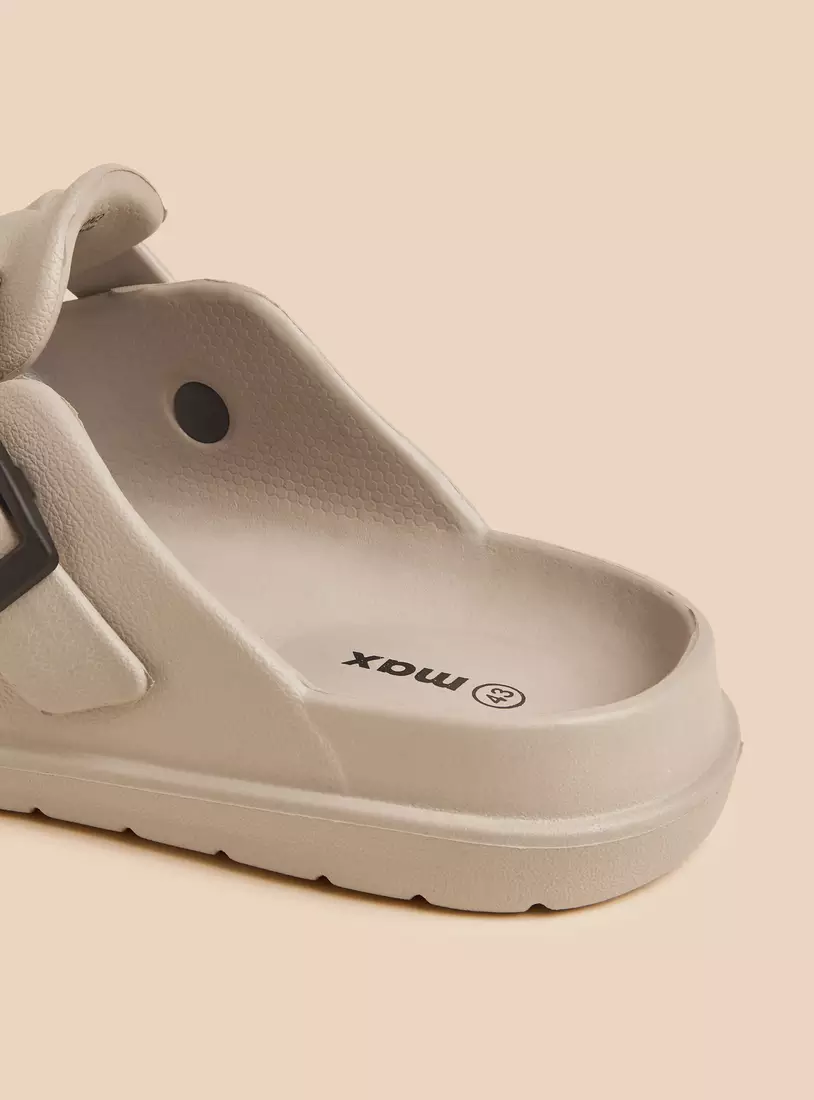 Buckle Accent Clogs-4