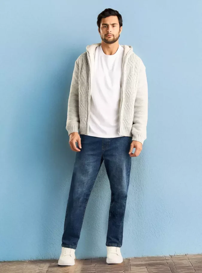 Cable Textured Sherpa Lined Sweater-4