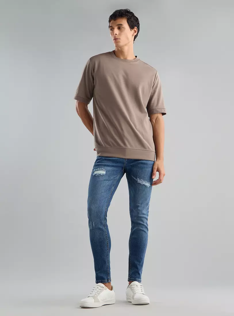 Carrot Fit Constructed Jeans-4