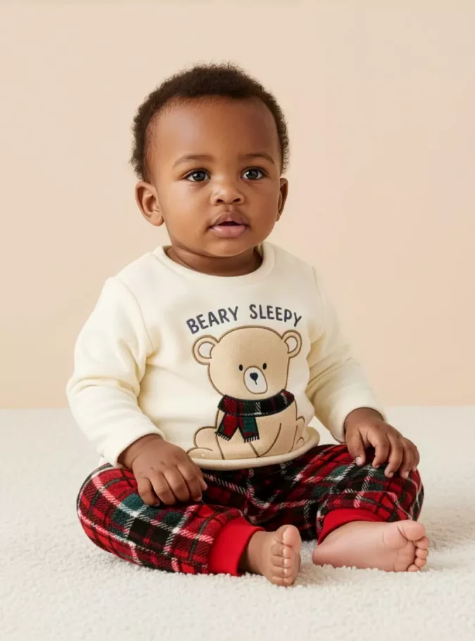 Checked Fleece Pyjama Set-1