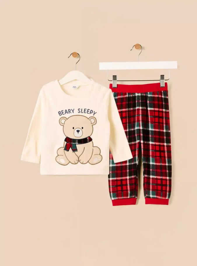 Checked Fleece Pyjama Set-2