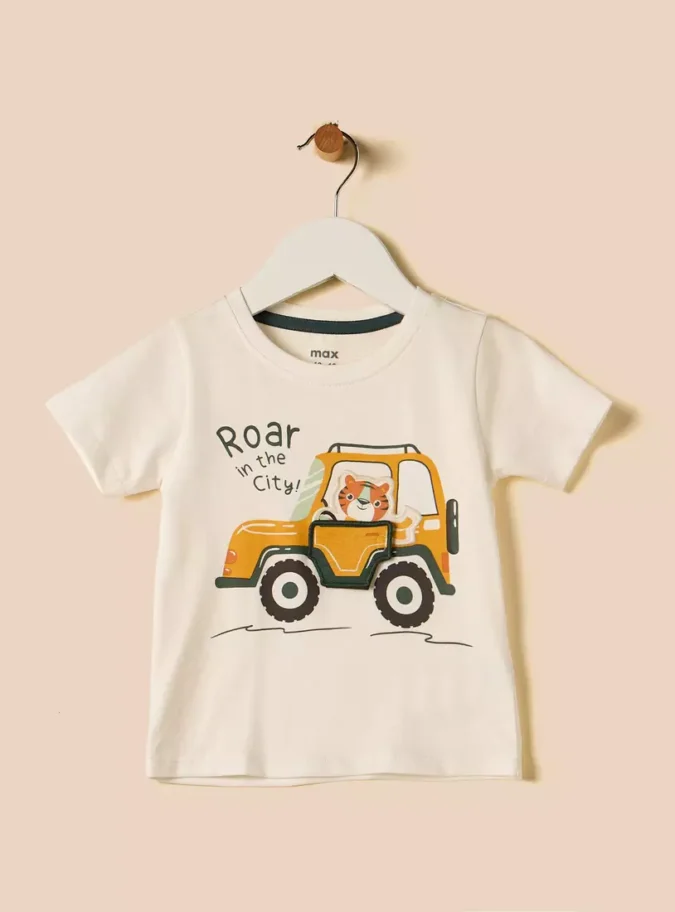 Checked Shirt and Printed T-shirt Set-2