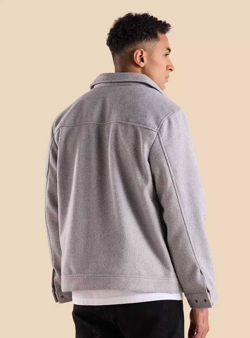 Collared Felt Jacket-2