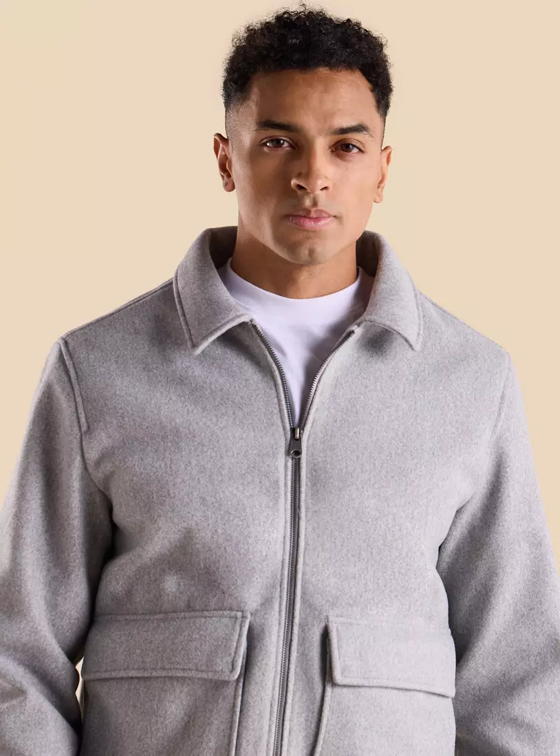 Collared Felt Jacket-3