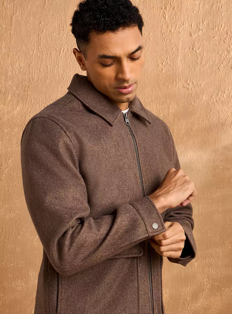 Collared Felt Jacket-3