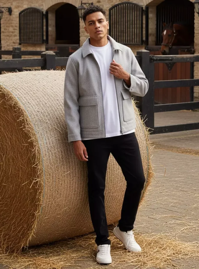 Collared Felt Jacket-4