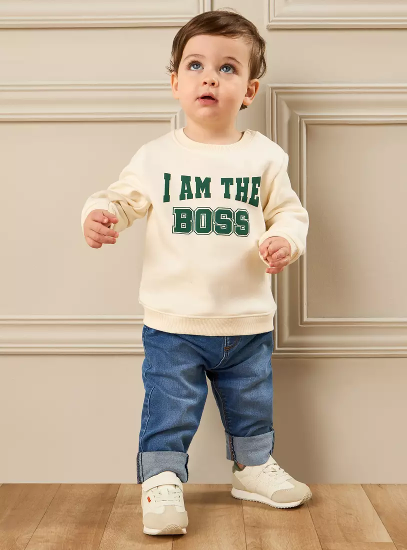 Comfort Fit Full Length Jeans with Elasticated Waistband and Pockets-2