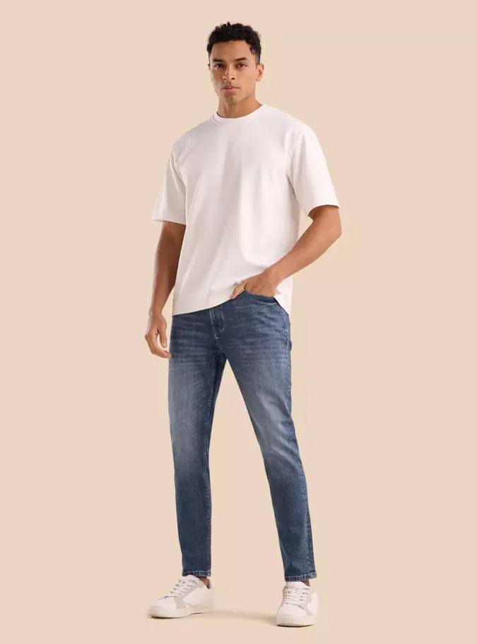 Constructed Skinny Fit Cropped Jeans-4