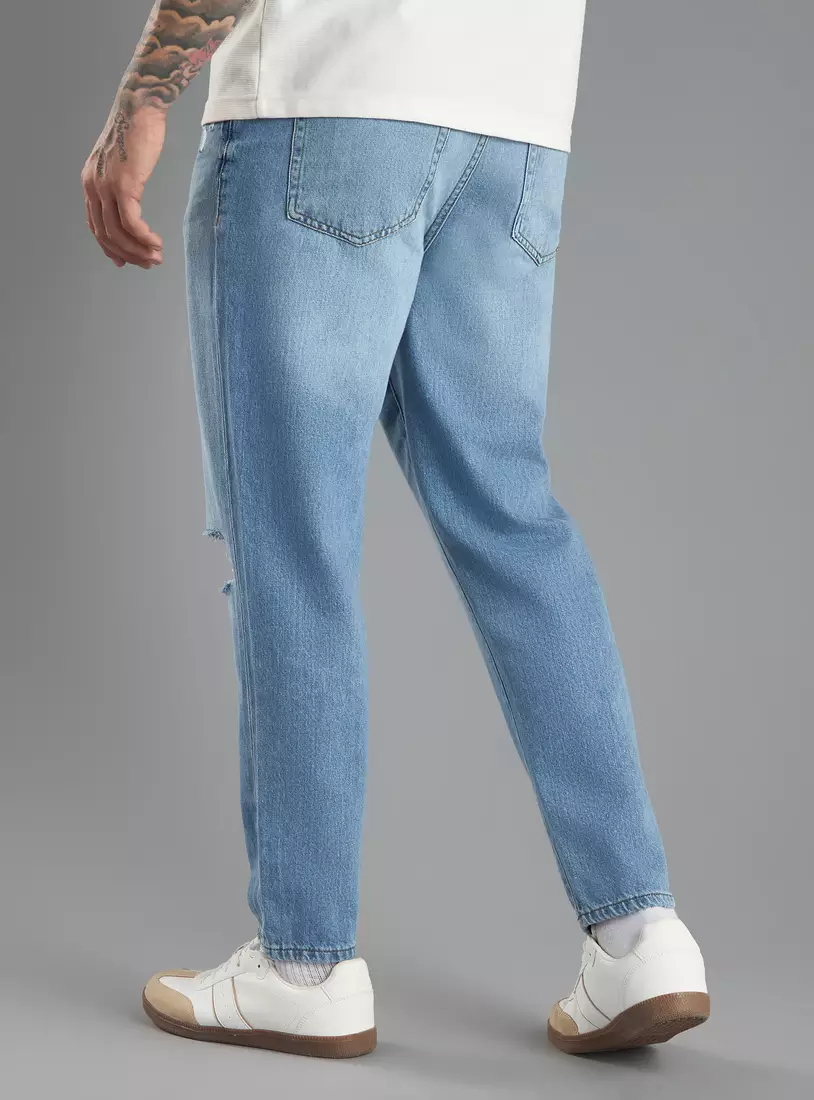 Constructed Tapered Fit Jeans-