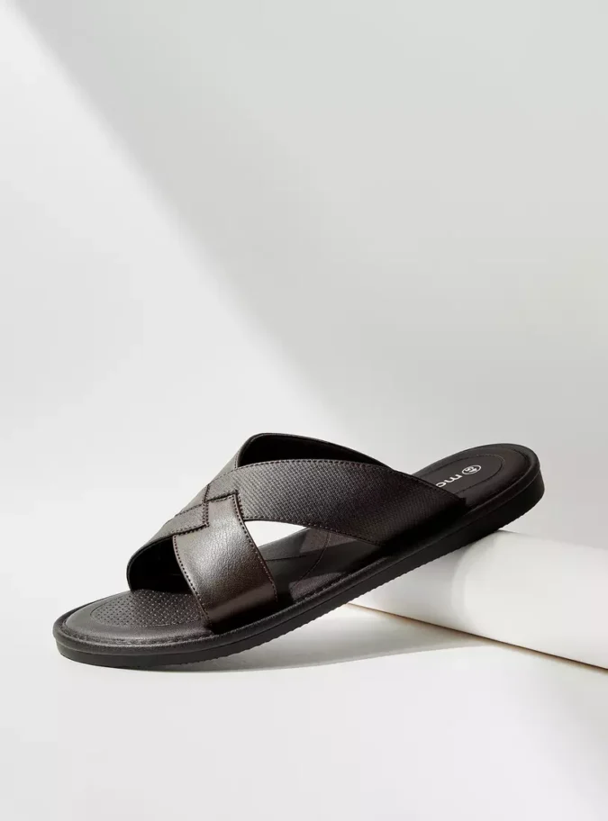 Cross Strap Slip-On Sandals-1
