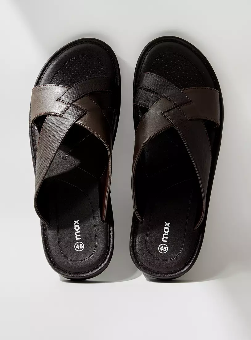 Cross Strap Slip-On Sandals-2