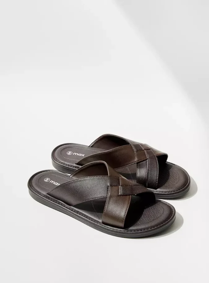 Cross Strap Slip-On Sandals-3