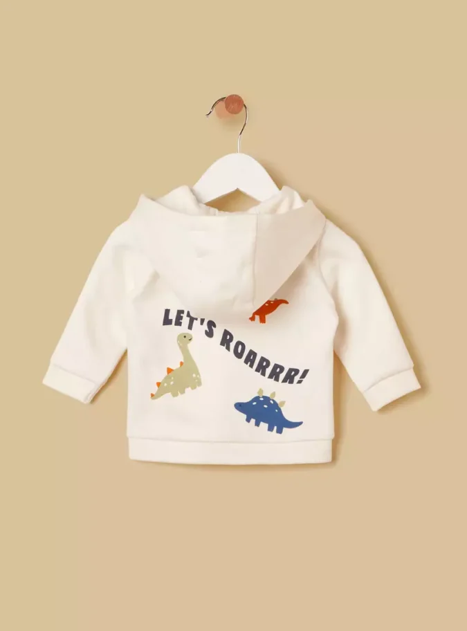 Dinosaur Print Hooded Sweatshirt-2