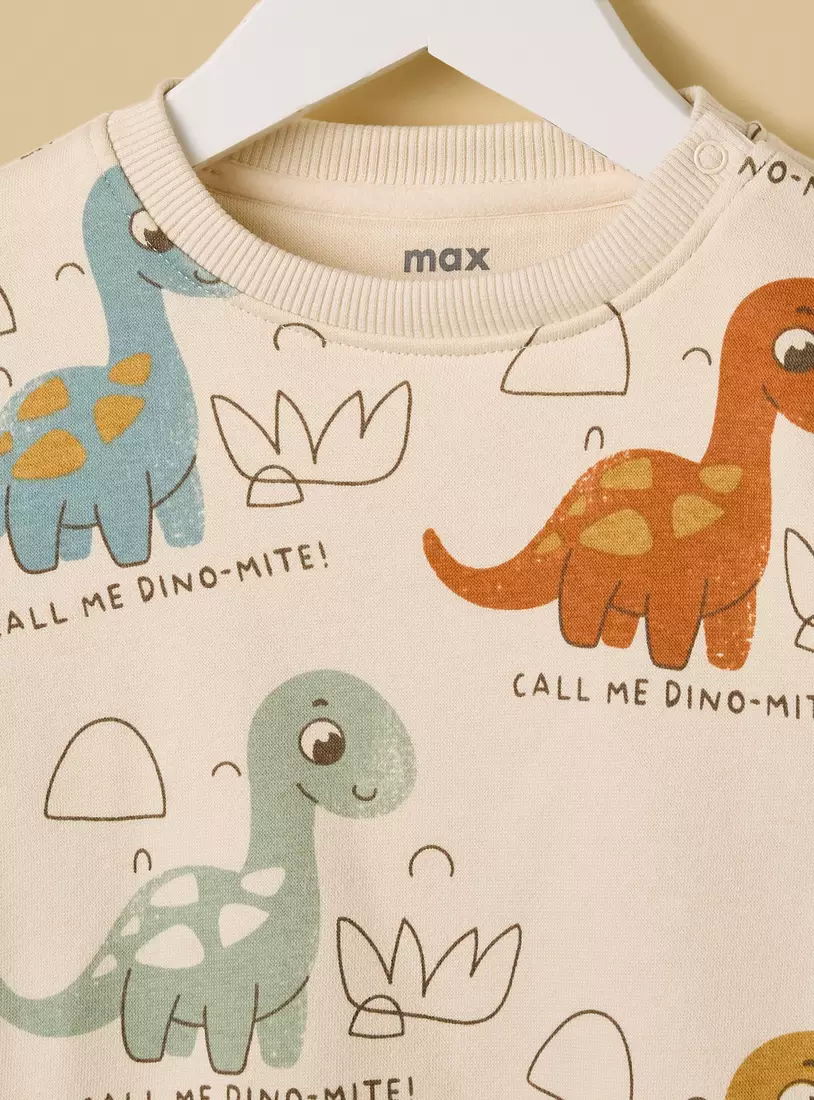 Dinosaur Print Sweatshirt -3