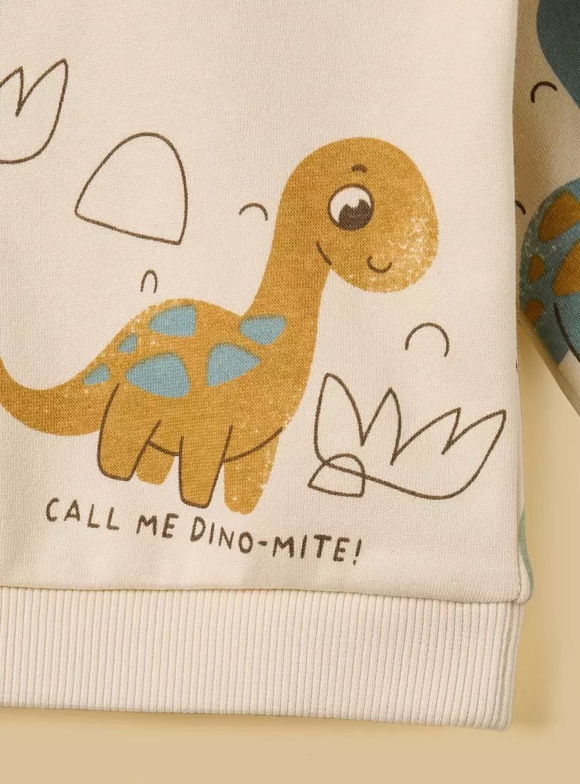 Dinosaur Print Sweatshirt -4