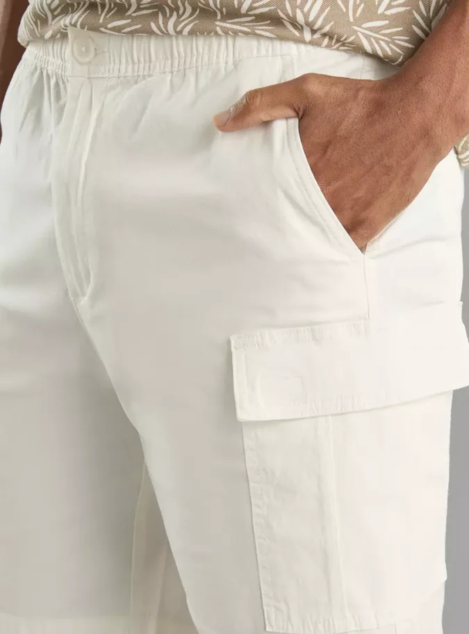 Dobby Cargo Shorts-3