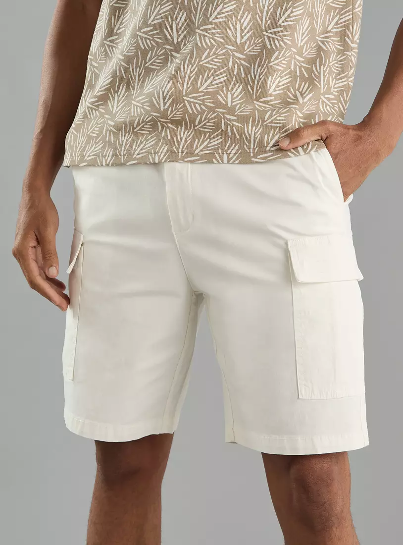 Dobby Cargo Shorts-4