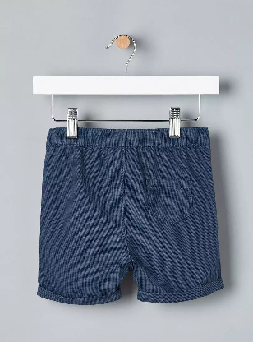 Dobby Textured Cotton Shorts-2