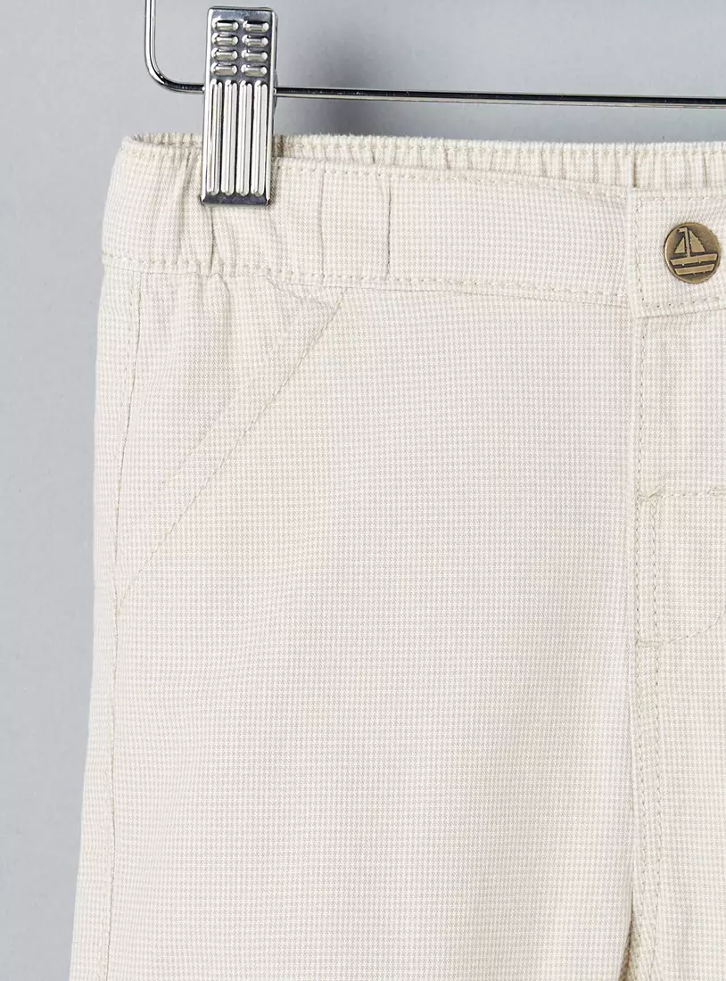 Dobby Textured Cotton Shorts-3