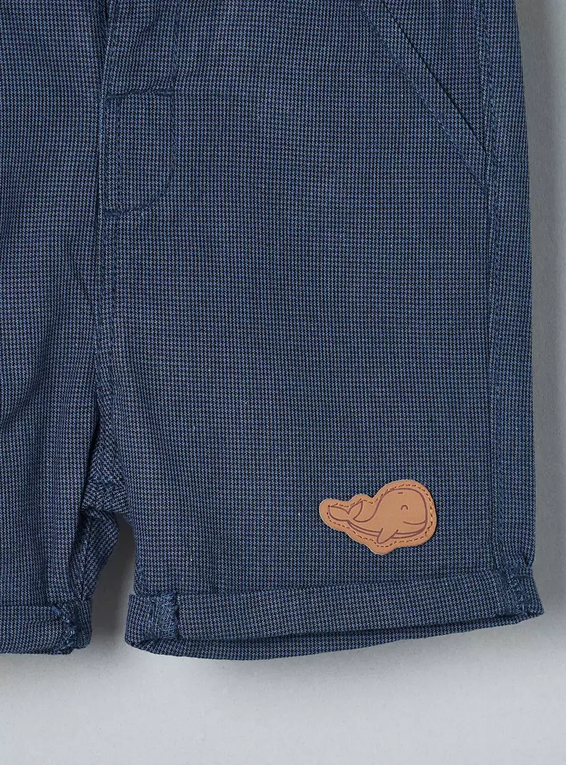 Dobby Textured Cotton Shorts-4
