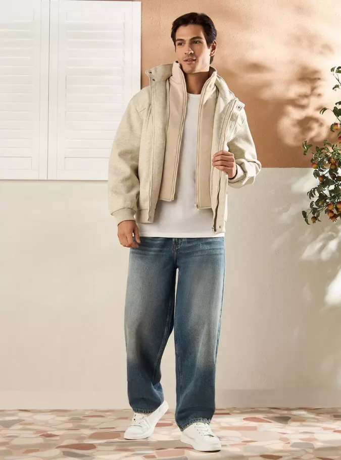 Double Layer High Neck Jacket-4