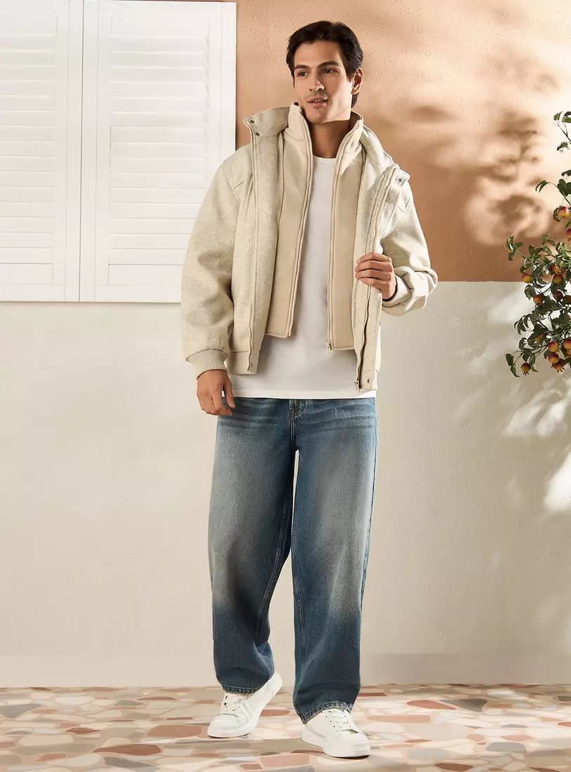 Double Layer High Neck Jacket-4