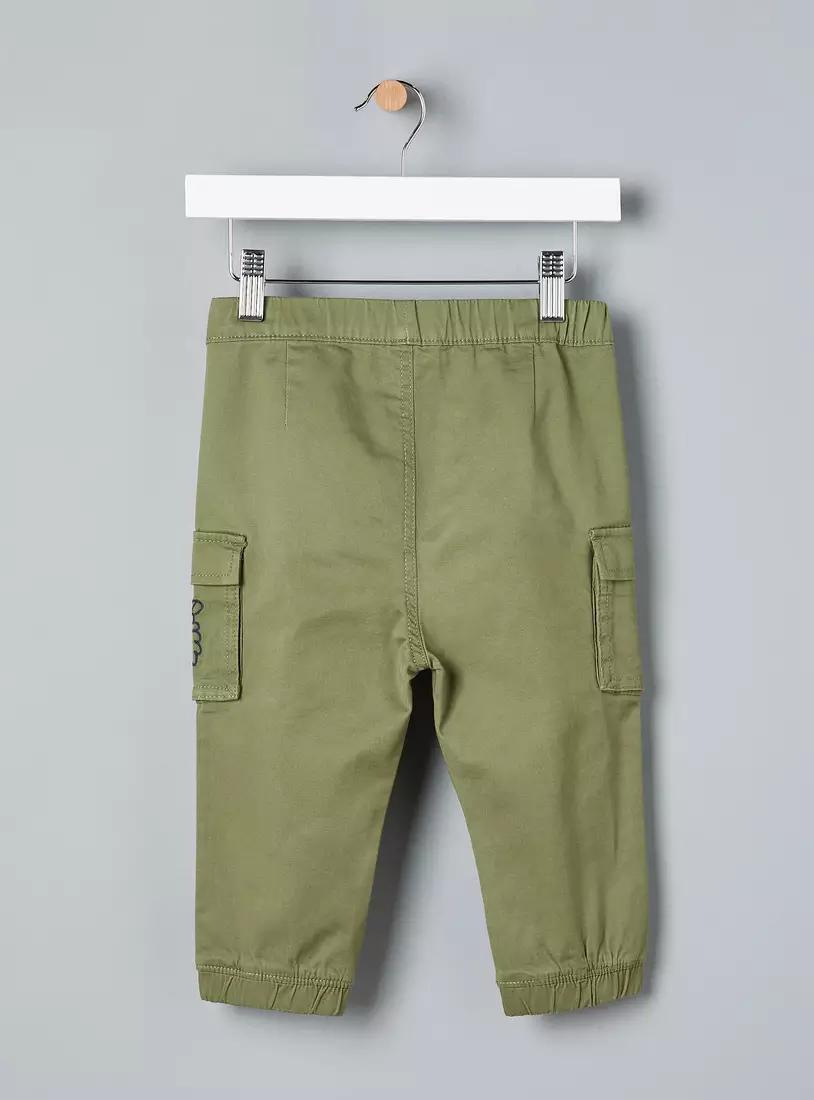 Embroidered Cargo Joggers-2