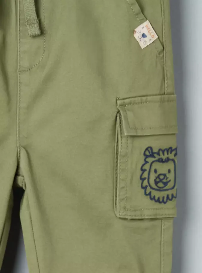 Embroidered Cargo Joggers-4