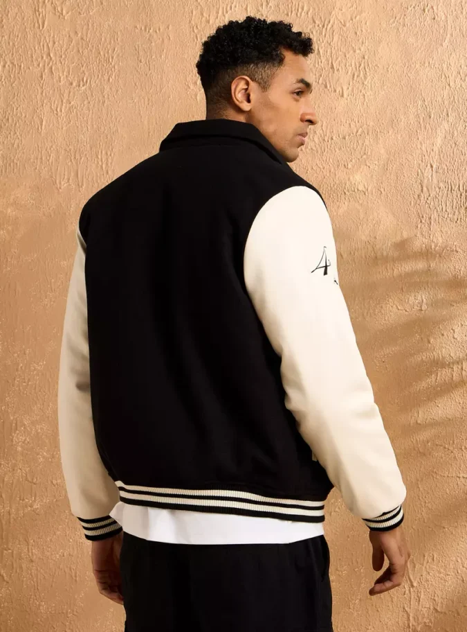 Embroidered Felt Bomber Jacket-2