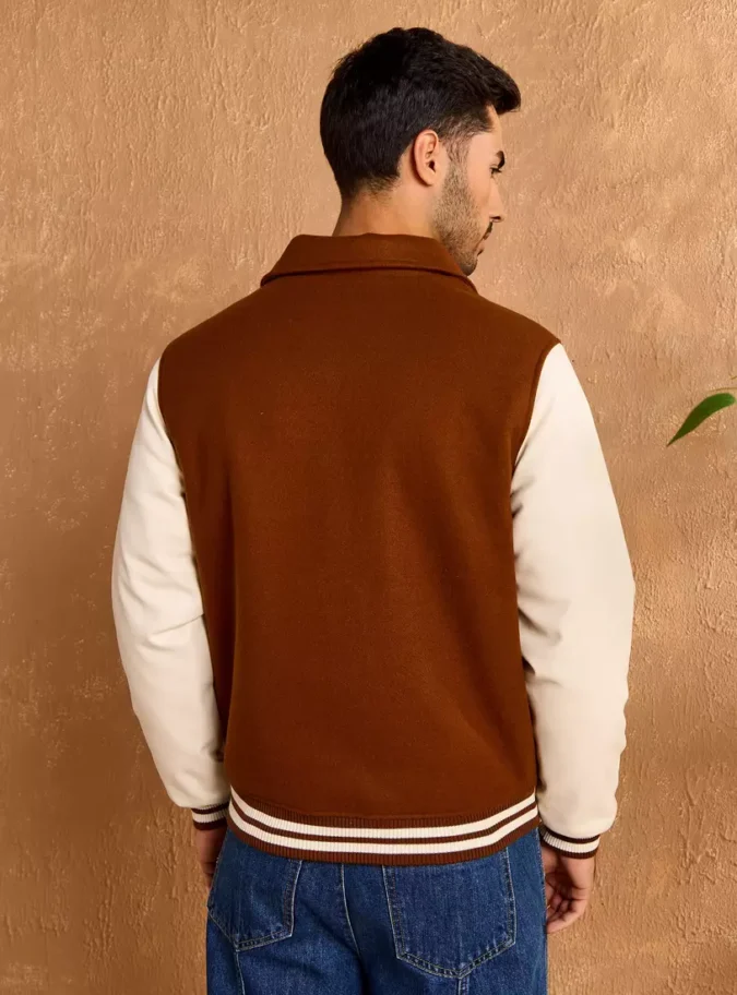 Embroidered Felt Bomber Jacket-3