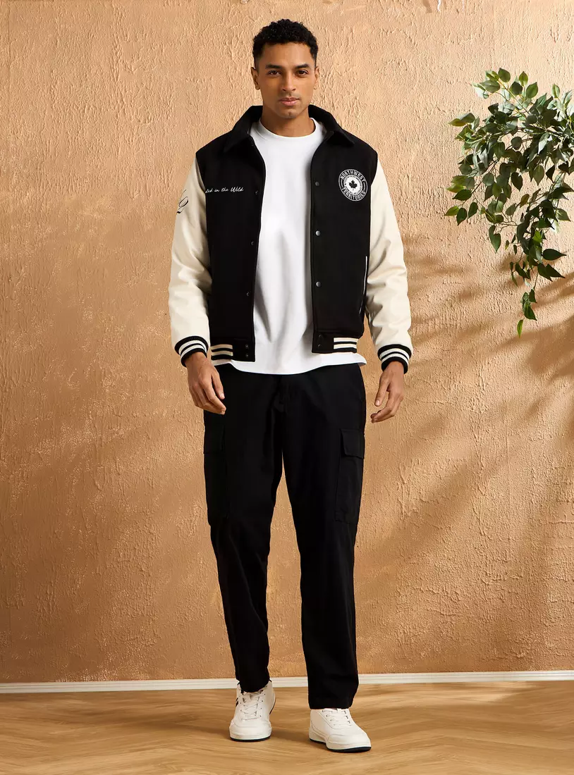 Embroidered Felt Bomber Jacket-4