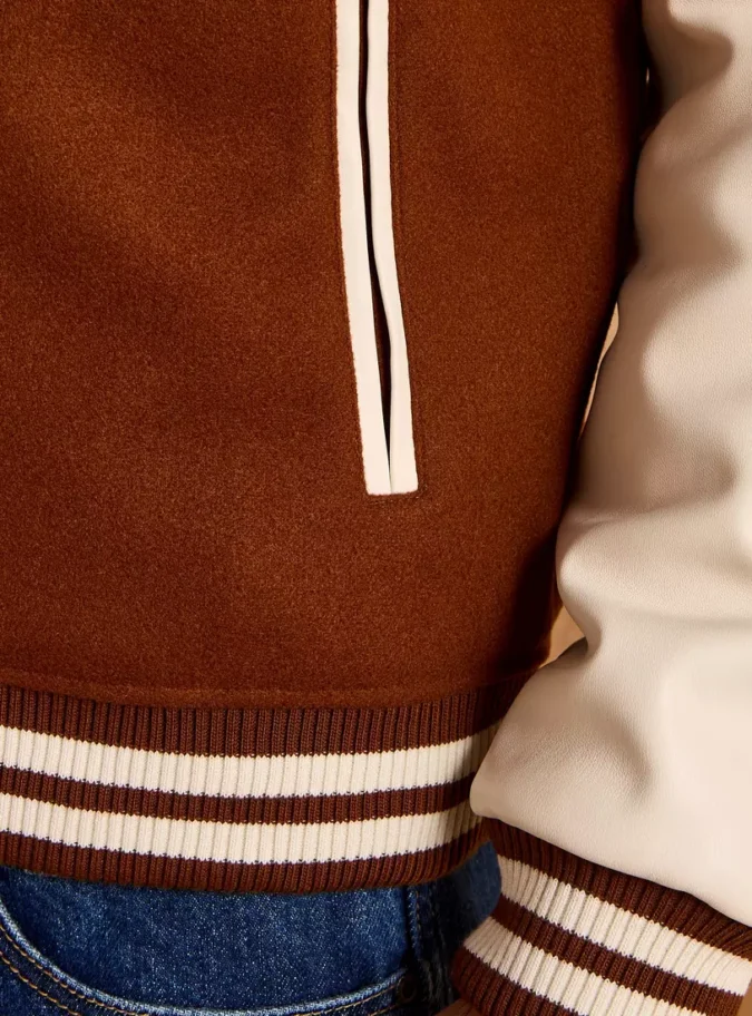 Embroidered Felt Bomber Jacket-4