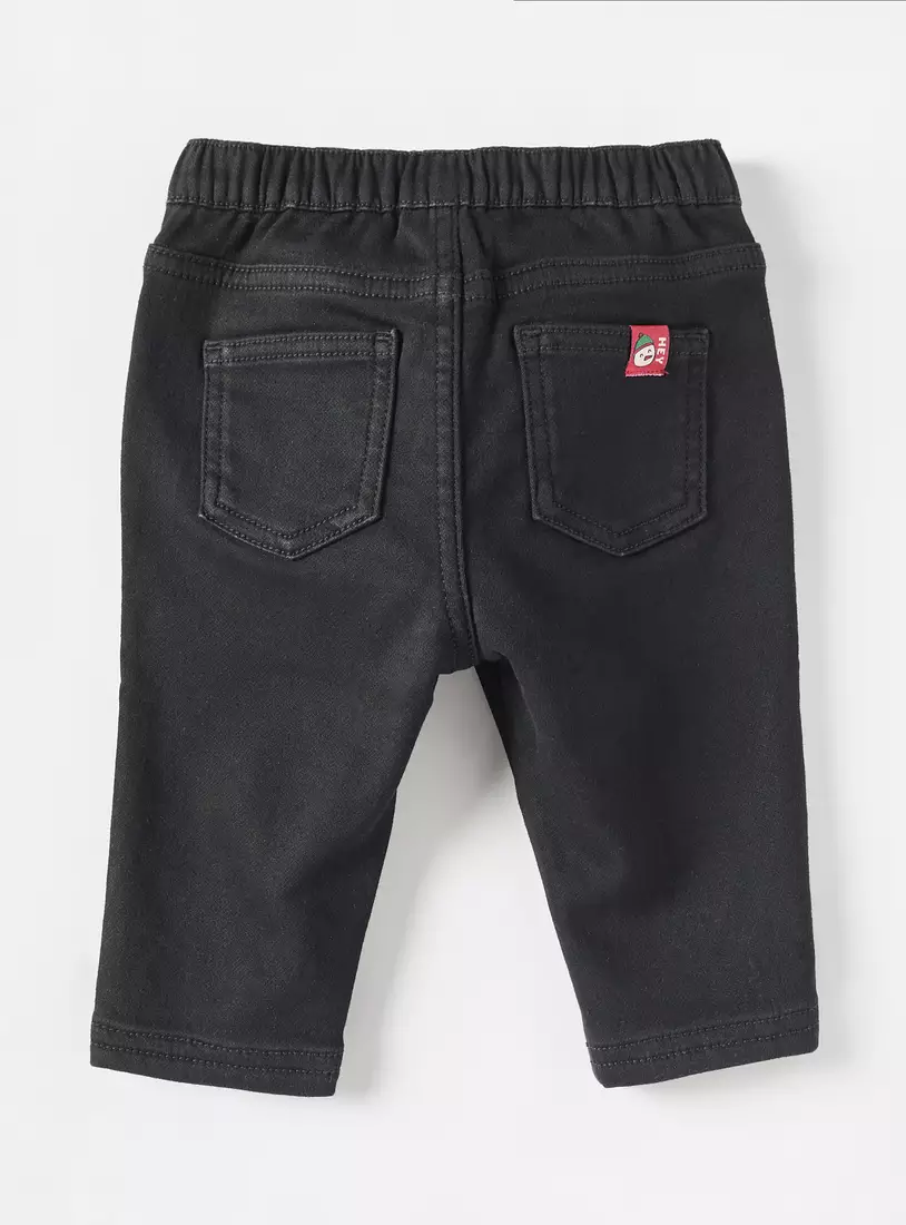 Embroidered Pull-On Jeans-2