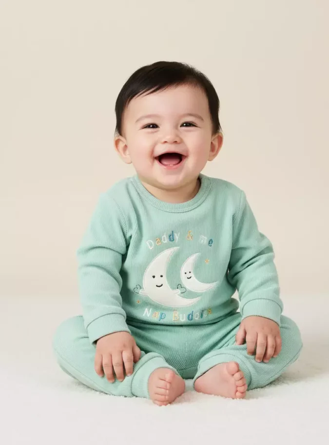 Embroidered Velour Pyjama Set-1