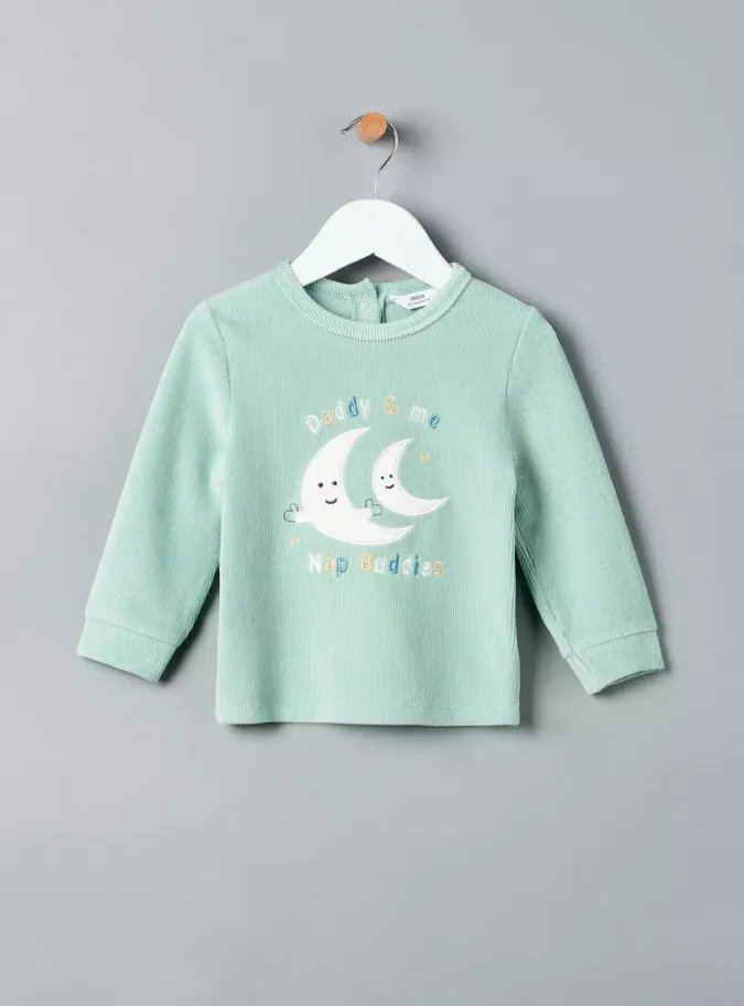 Embroidered Velour Pyjama Set-3