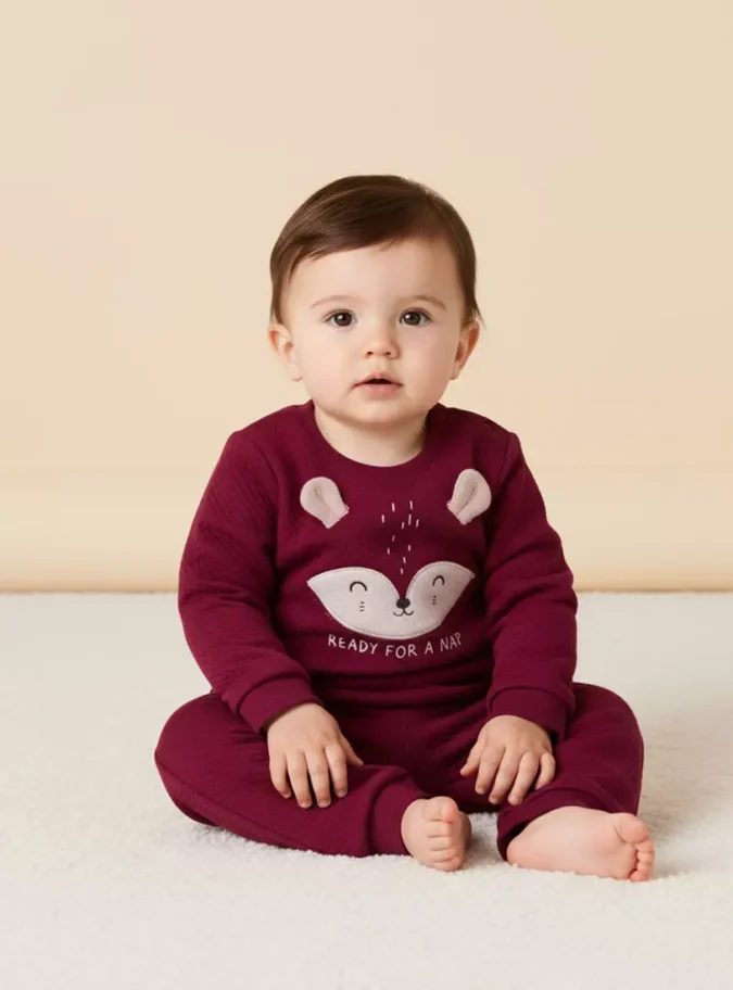 Fox Embroidered Pyjama Set-1
