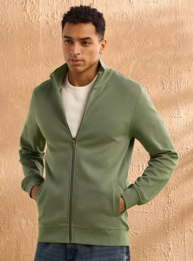 Funnel Neck Pique Jacket-1